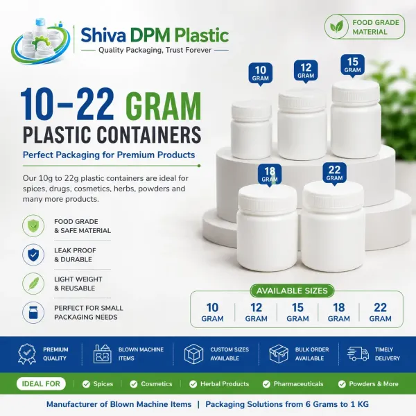 10–22 Gram Plastic Containers